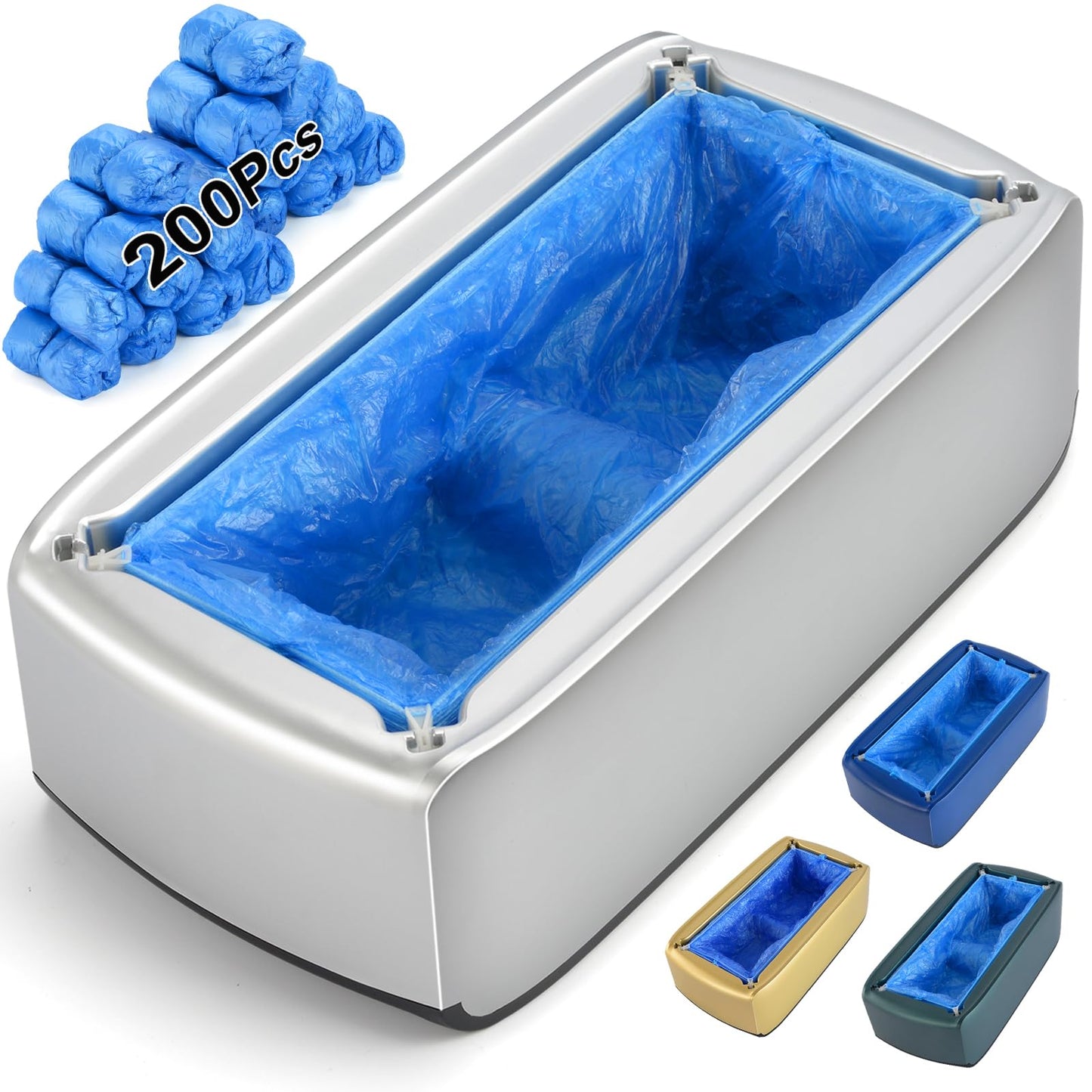 Silver Automatic Shoe Cover Dispenser with 200pcs Disposable Covers