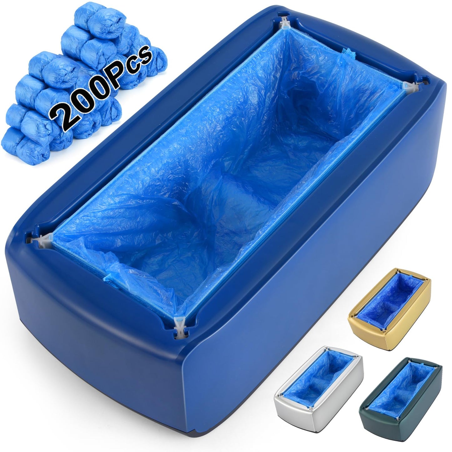 Silver Automatic Shoe Cover Dispenser with 200pcs Disposable Covers