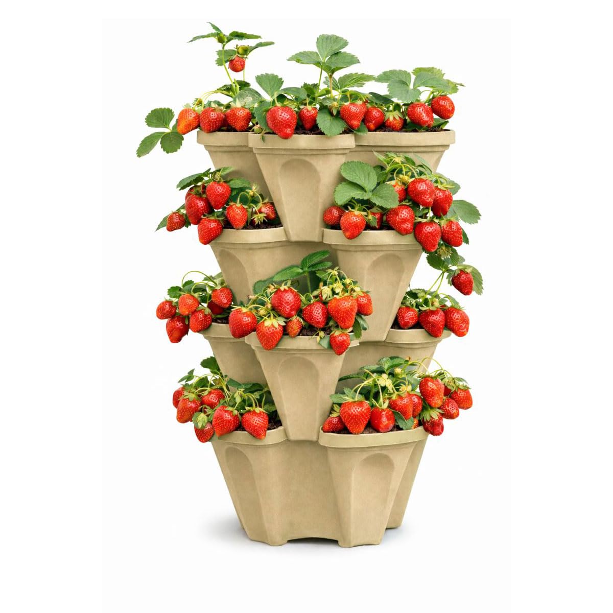Stackable Vertical Growing System, Large Garden Planter for Strawberries & Herbs, Heavy Duty Design