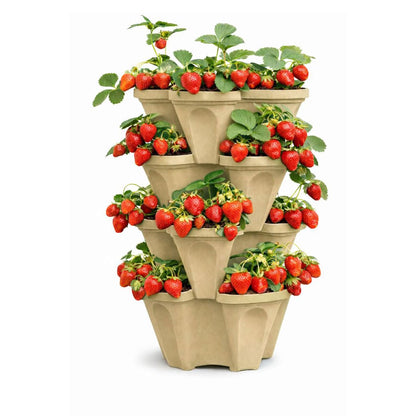 Stackable Vertical Growing System, Large Garden Planter for Strawberries & Herbs, Heavy Duty Design