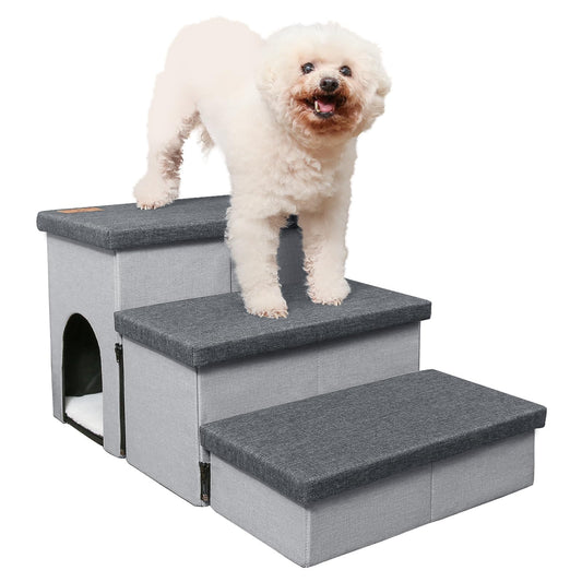 3-Step Non-Slip Foldable Pet Stairs for Dogs and Cats