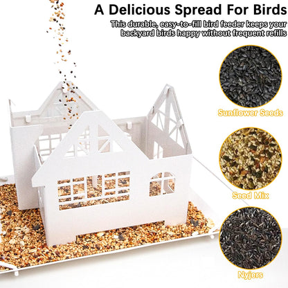 Metal Hanging Bird Feeder with Solar Lights, Wild Bird Feeder for Garden Decor & Gifts