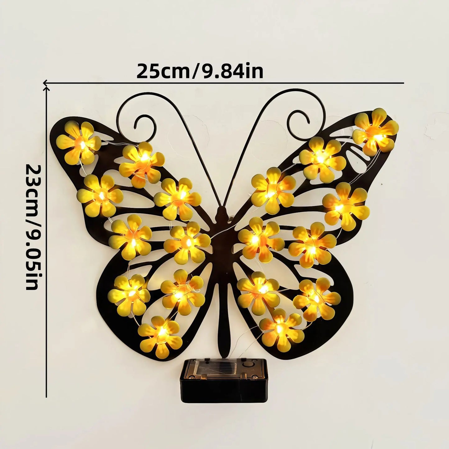 Solar-Powered Butterfly Light, Waterproof Outdoor LED Garden Wall Decor