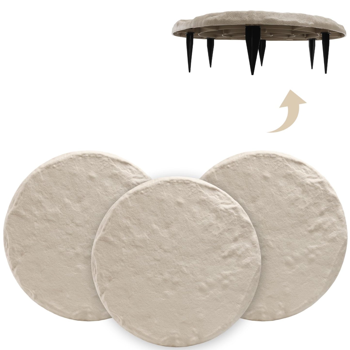 6Pcs Plastic Stepping Stones for Garden Walkway