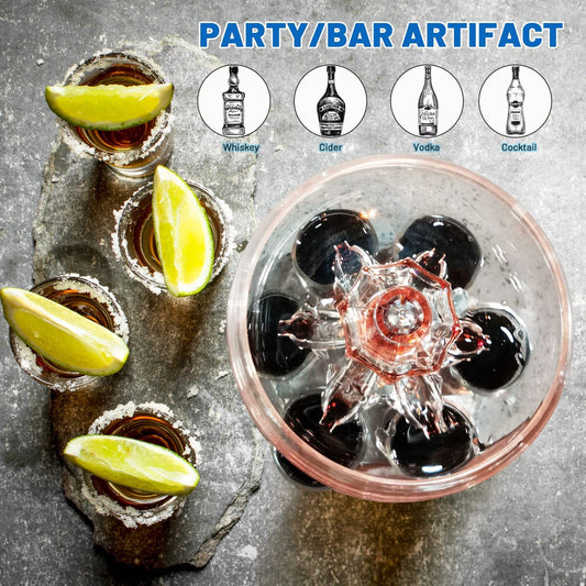 Party Shot Dispenser Set with 6 Shot Glasses, Acrylic Liquor Pourer