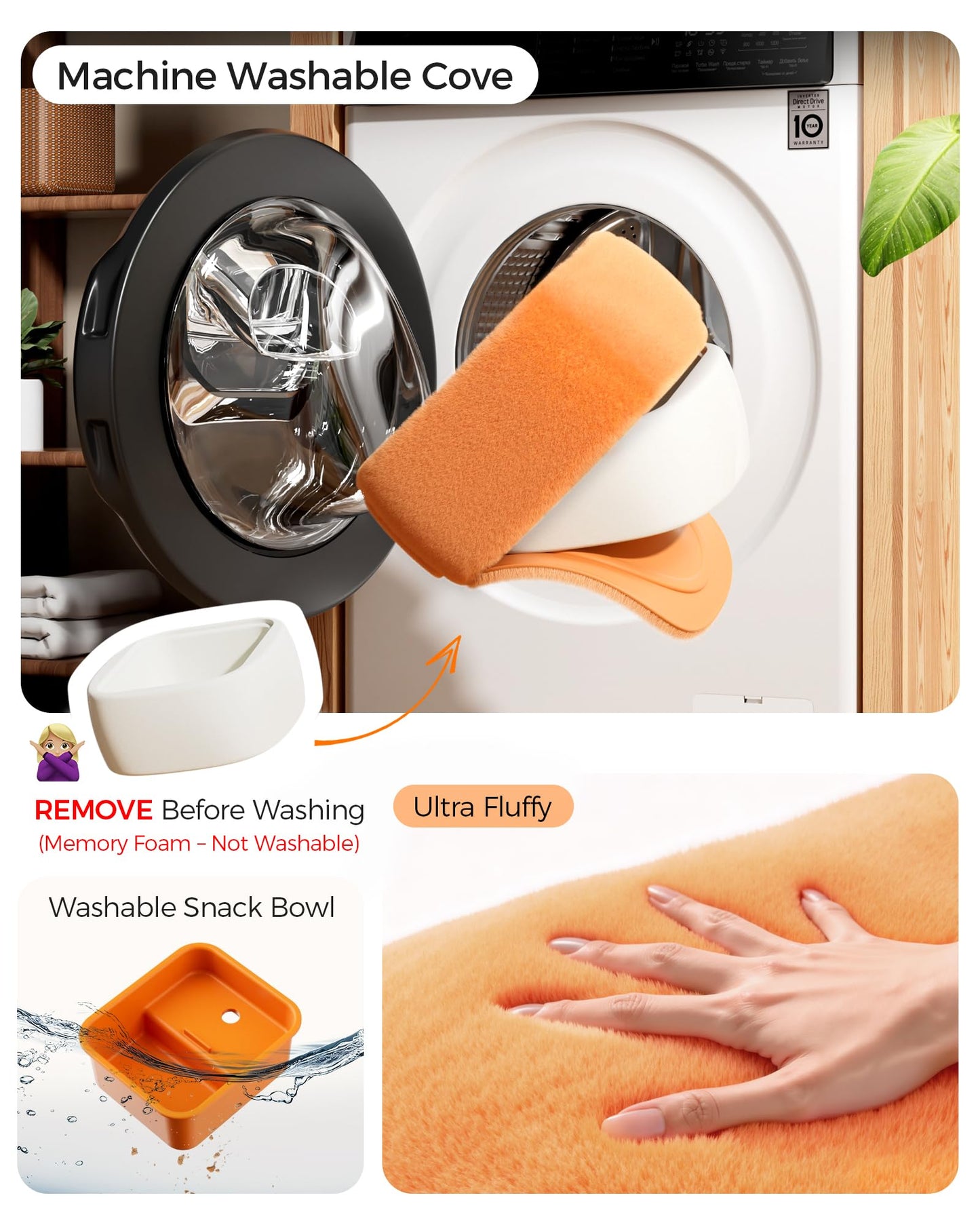 Tablet Pillow Stand with Snack Bowl, 360° Adjustable 4.7-14.6”