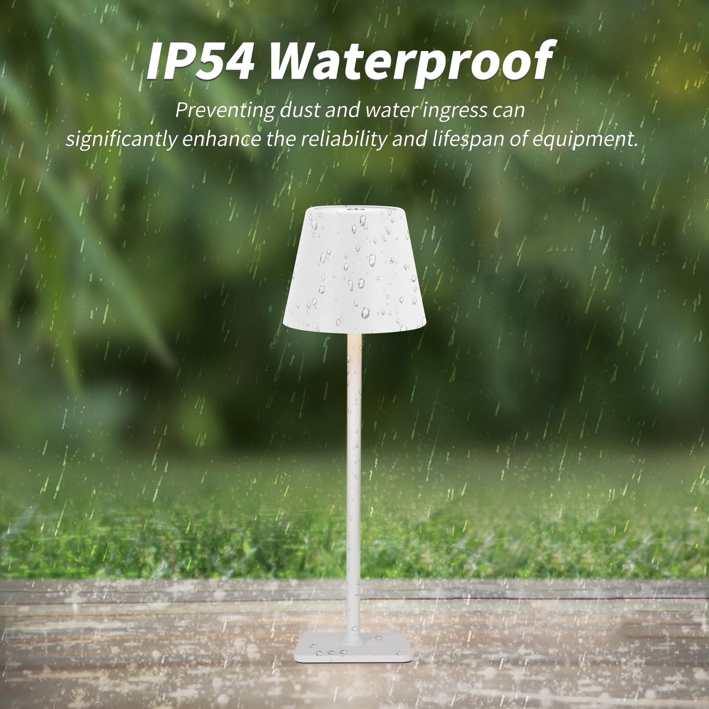 Set of 2 Rechargeable Cordless LED Table Lamps, Waterproof for Patio, Restaurant & Kitchen