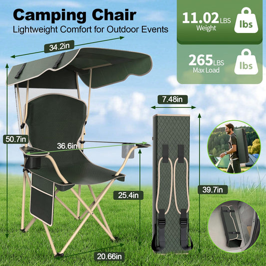 Portable Camping Chair with Canopy