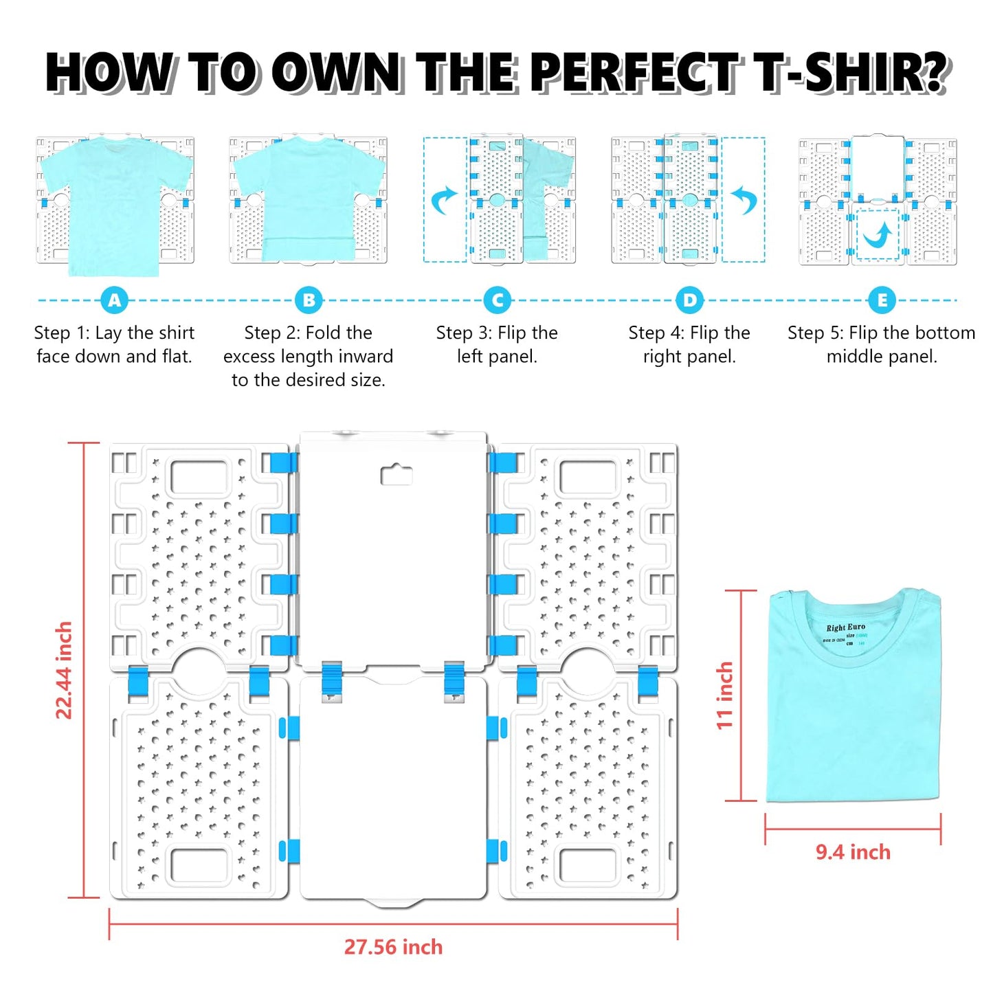 10Pc Stackable Closet Organizer & T-Shirt Folder Board Bundle