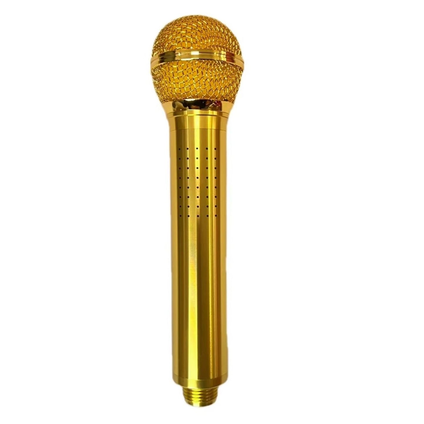 Microphone Shaped Showerhead, Aviation Aluminum Alloy Handheld Shower Head with Metallic Texture