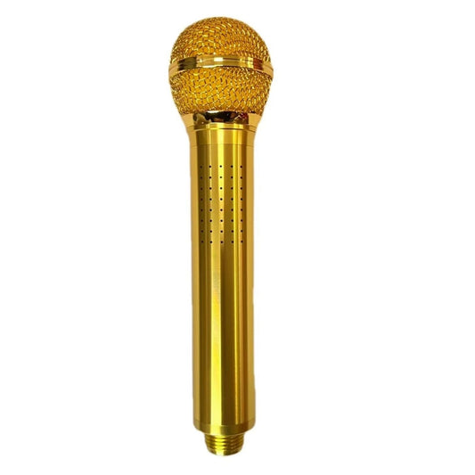 Microphone Shaped Showerhead, Aviation Aluminum Alloy Handheld Shower Head with Metallic Texture