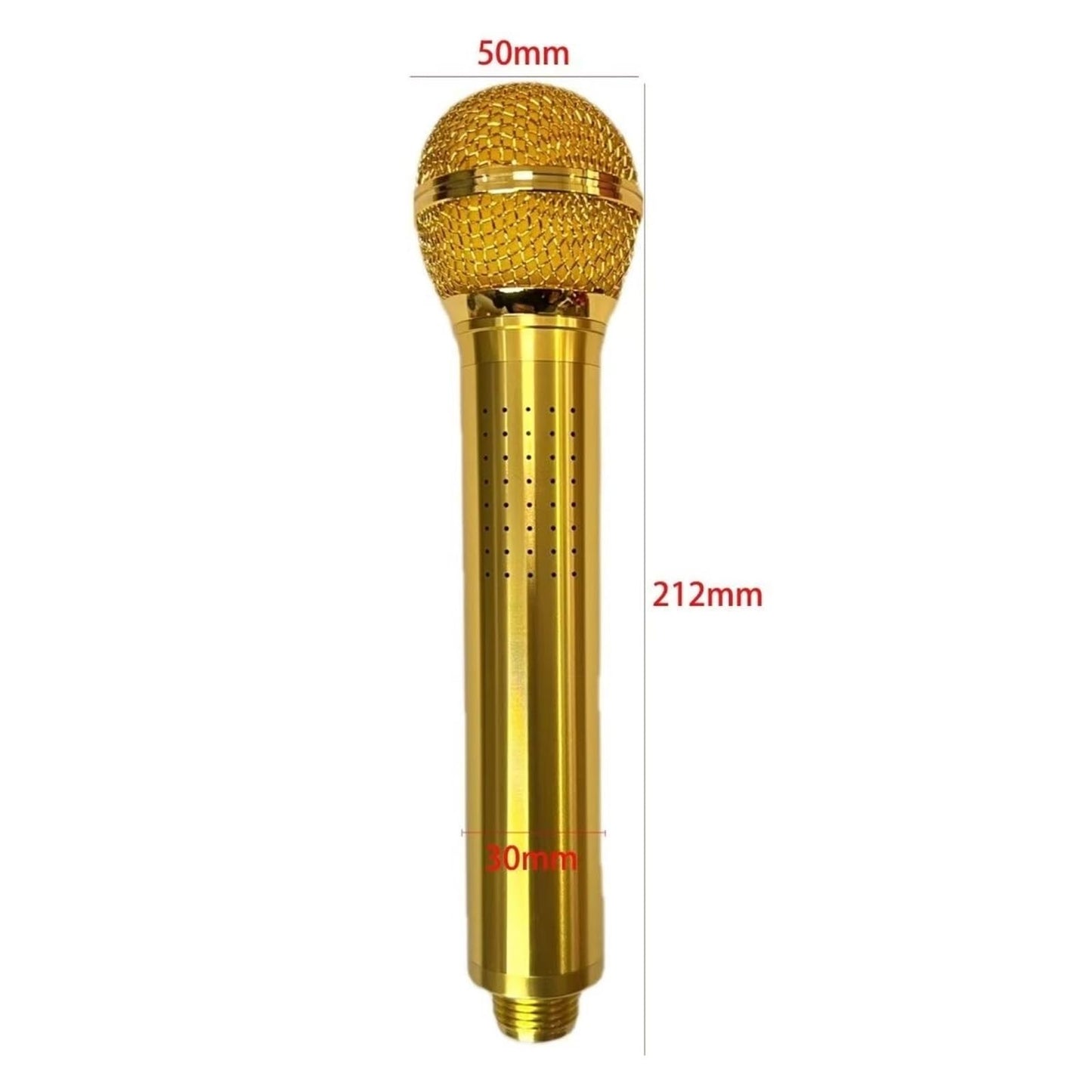 Microphone Shaped Showerhead, Aviation Aluminum Alloy Handheld Shower Head with Metallic Texture