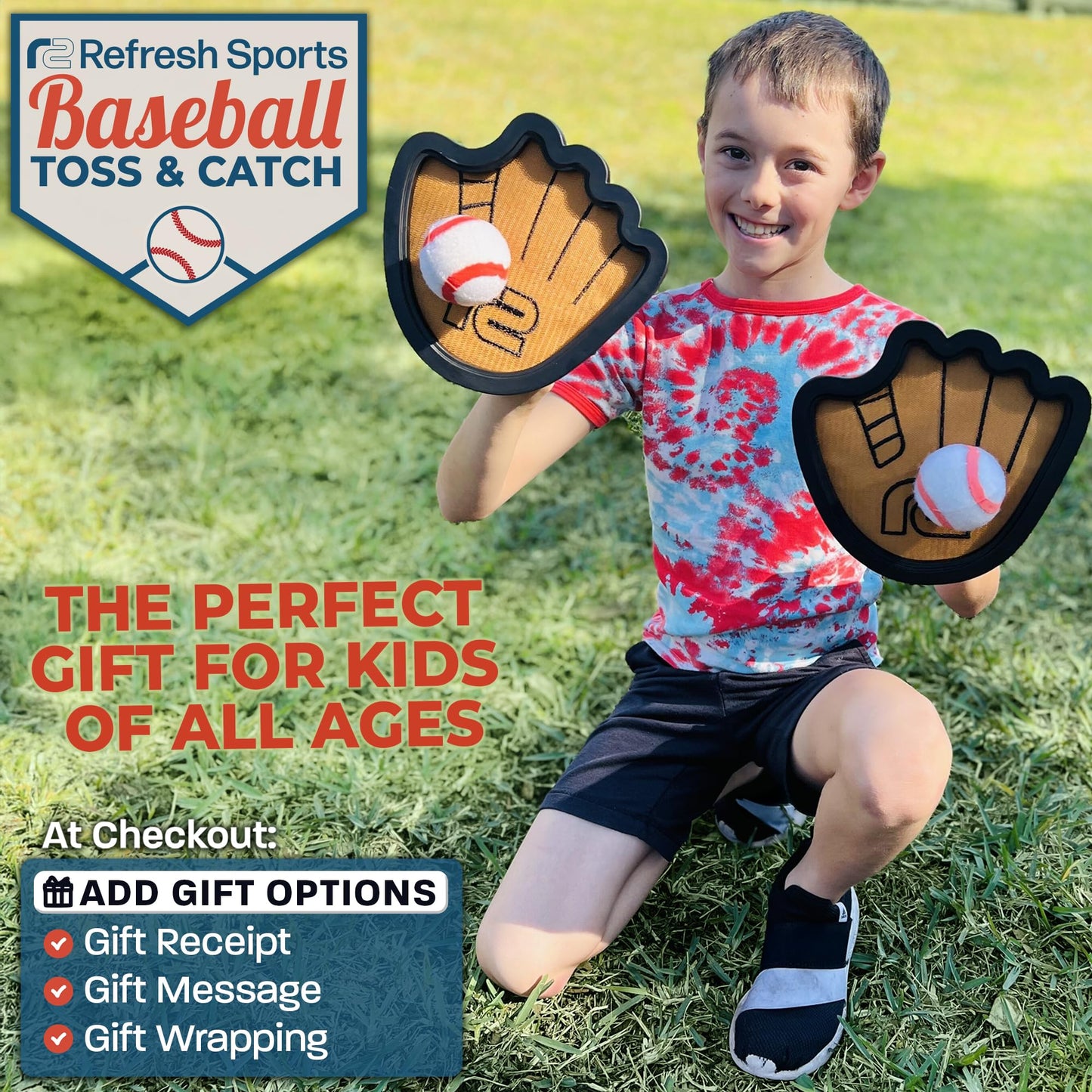 Toss and Catch Ball Game Set with Sticky Balls & Paddle, Beginner Baseball Training Glove for Kids and Adults