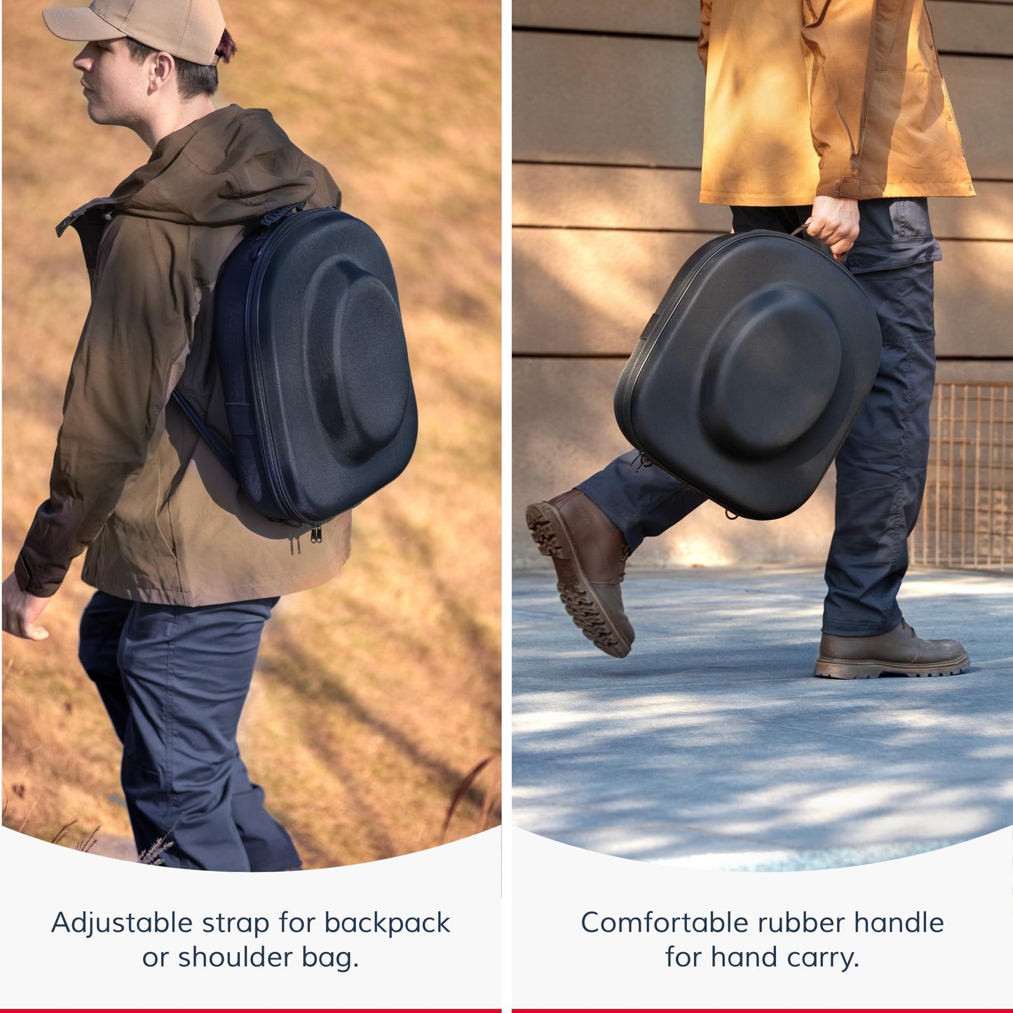 Crushproof Cowboy Hat Travel Case with Carry & Luggage Straps (Large)