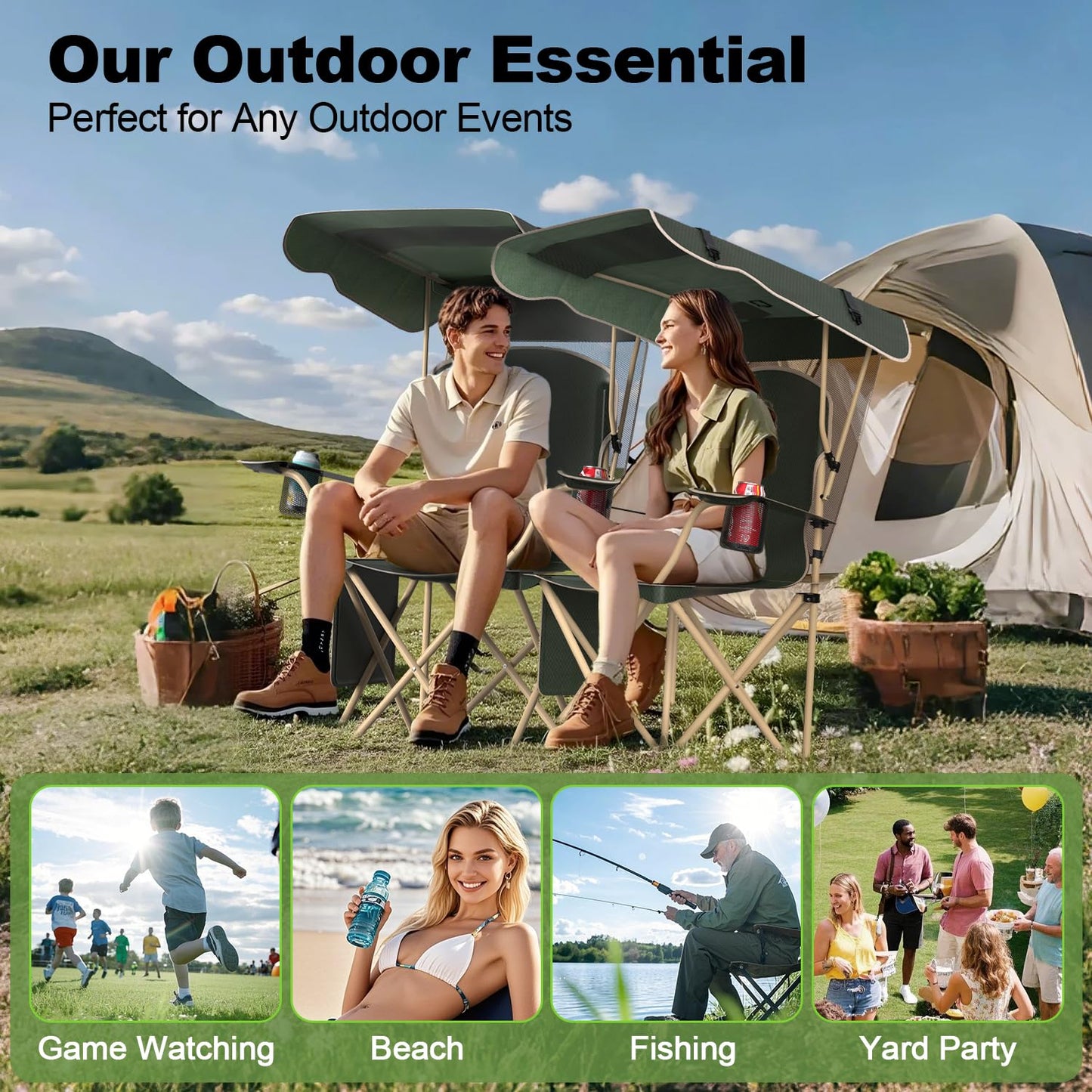 Portable Camping Chair with Canopy