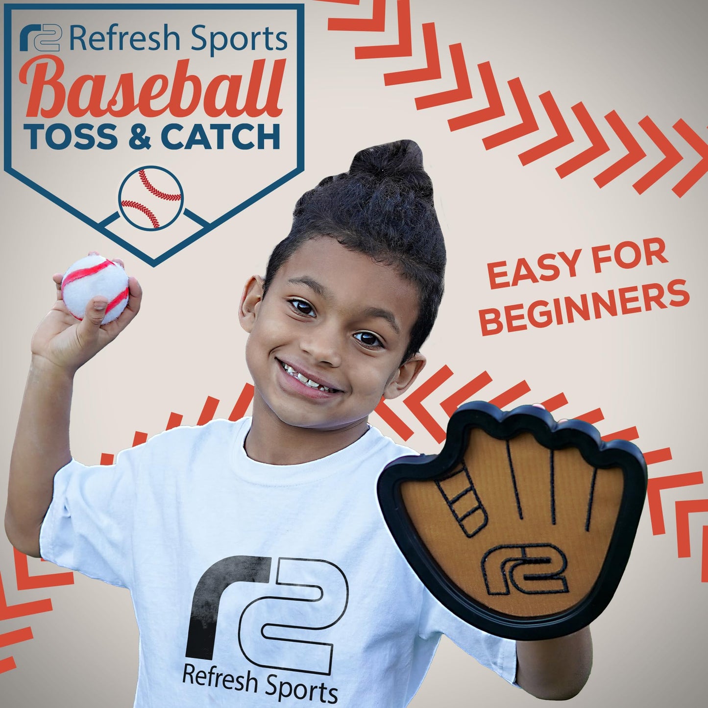 Toss and Catch Ball Game Set with Sticky Balls & Paddle, Beginner Baseball Training Glove for Kids and Adults