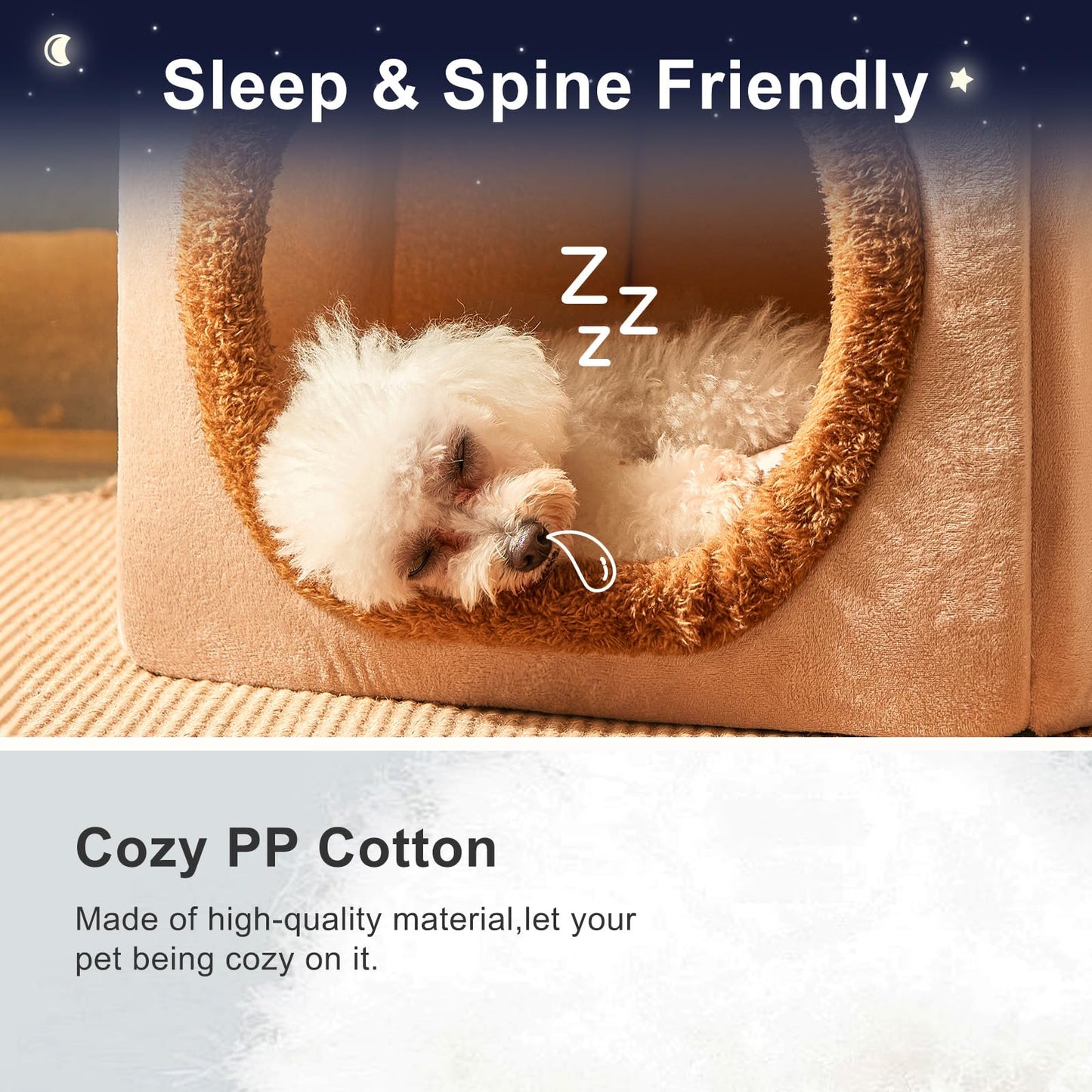 Foldable Dog House Bed with Cushion