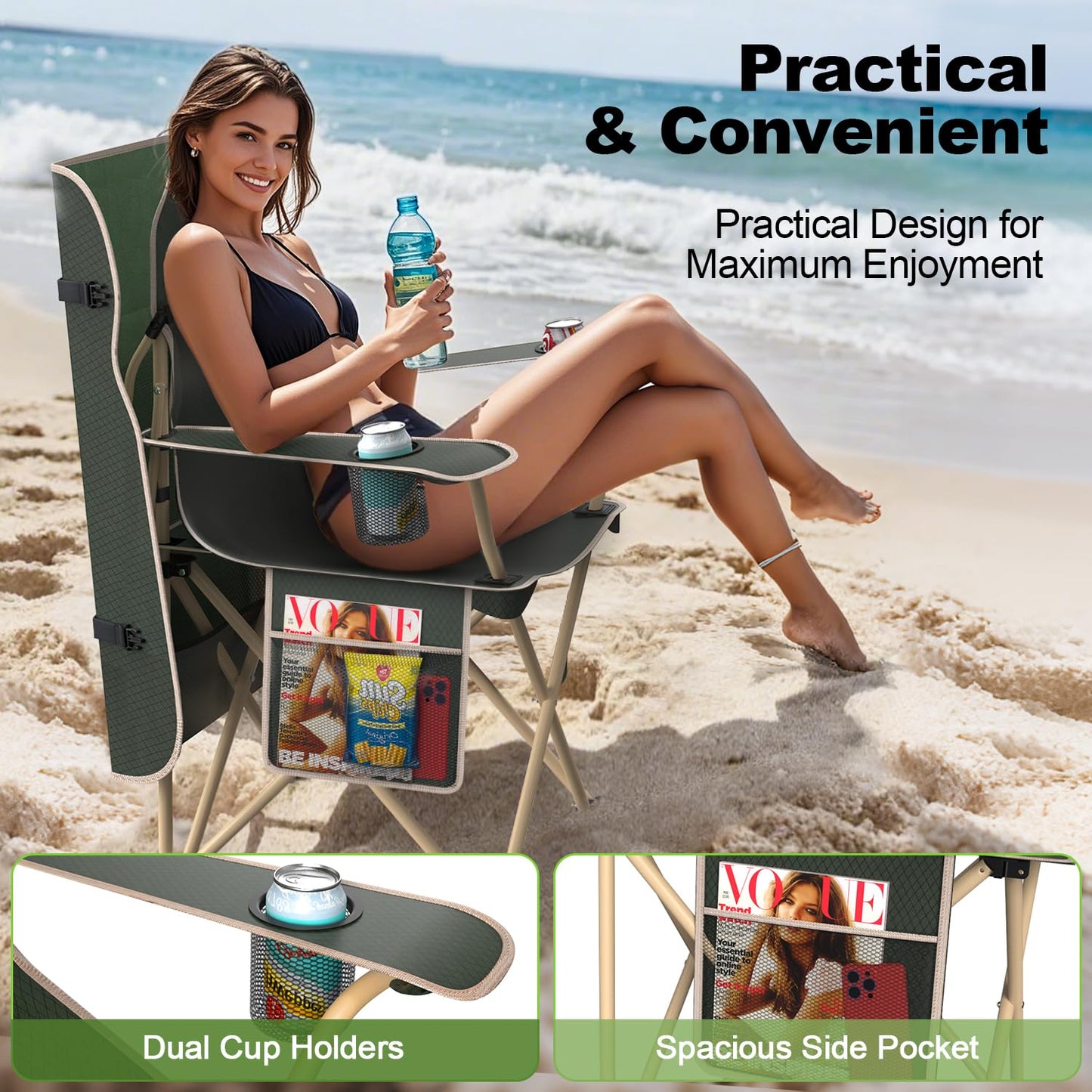 Portable Camping Chair with Canopy