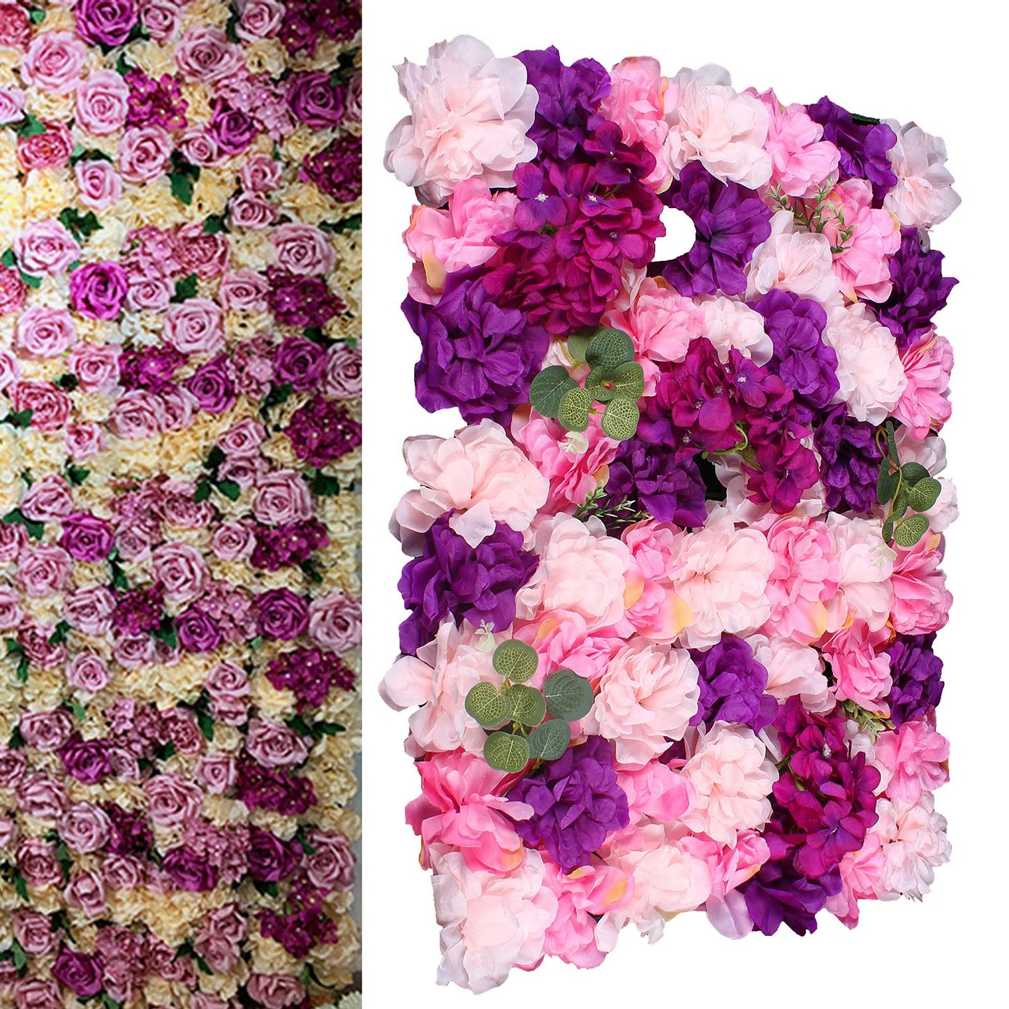 Artificial Flower Wall Panels,Silk Flower Mat for Outdoor Fence Privacy Screen & Indoor Wall Decor
