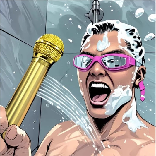 Microphone Shaped Showerhead, Aviation Aluminum Alloy Handheld Shower Head with Metallic Texture