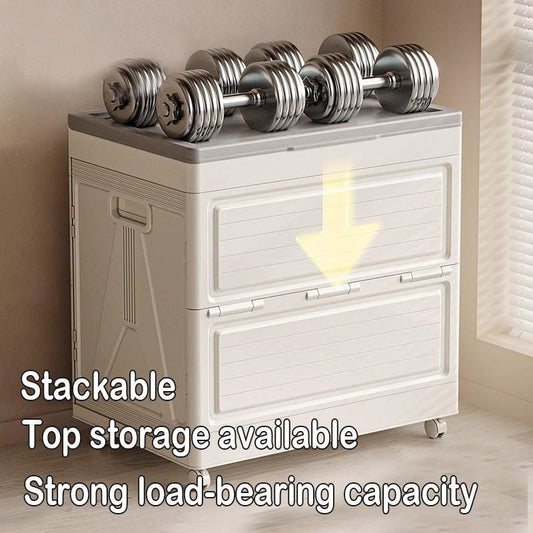 160L Large Capacity Toy Storage Box with Wheels, Plastic Organizer Bin