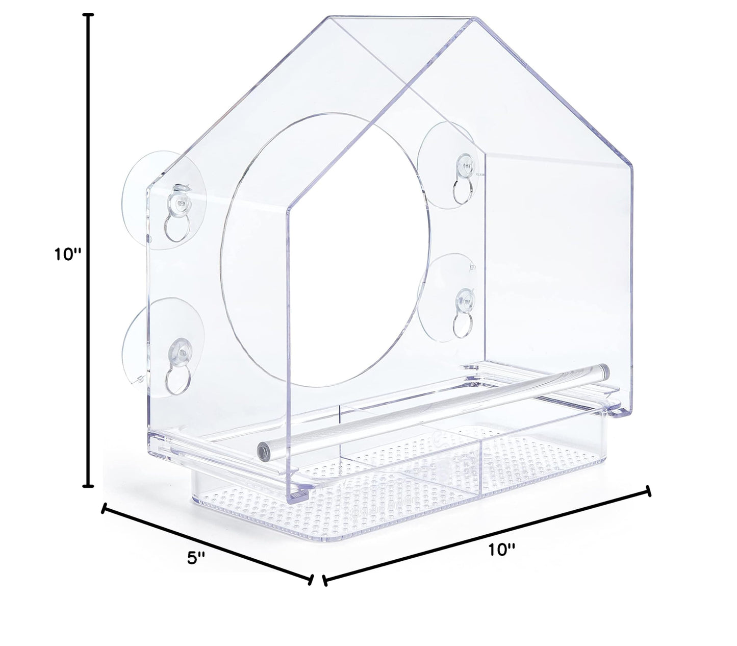 Transparent Acrylic Window Bird Feeder, Weatherproof Suction Cup Birdhouse for Outdoor Bird Watching, Easy to Clean