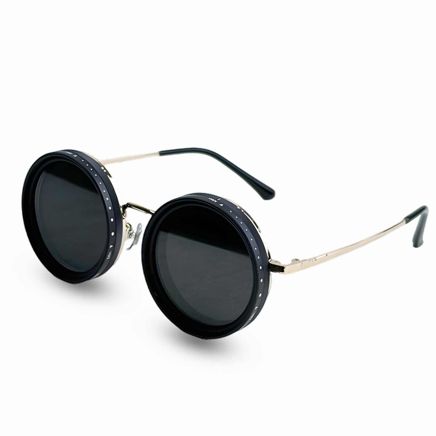 Adjustable Tint Polarized Sunglasses, 1-9 Gears ND Filter Round Eyewear with UV400 Protection for Beach and Outdoor Use