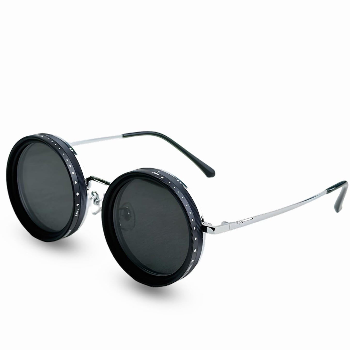 Adjustable Tint Polarized Sunglasses, 1-9 Gears ND Filter Round Eyewear with UV400 Protection for Beach and Outdoor Use