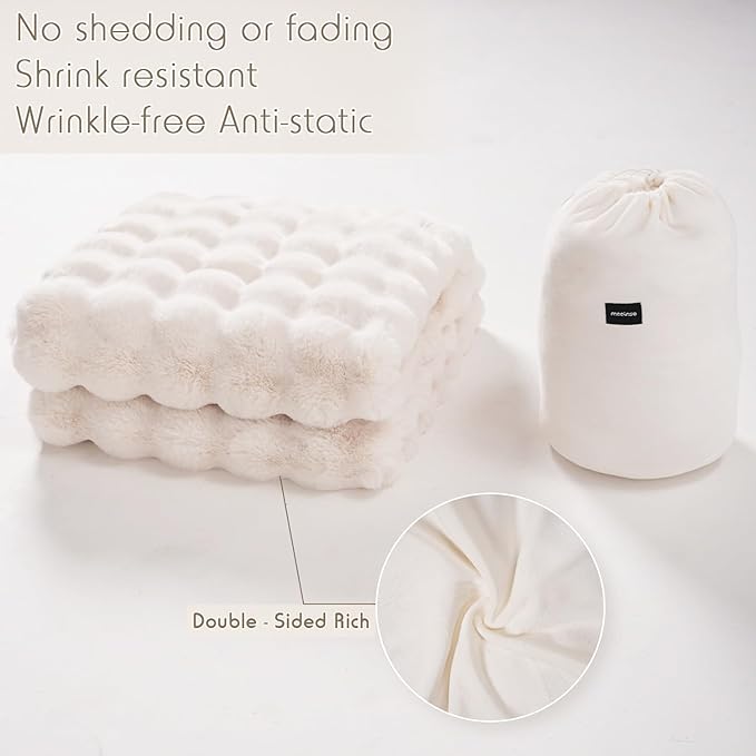 🛏️Thickened Rabbit Plush&Milk Velvet Cover Blanket🍂Wrap up in Ultimate Comfort